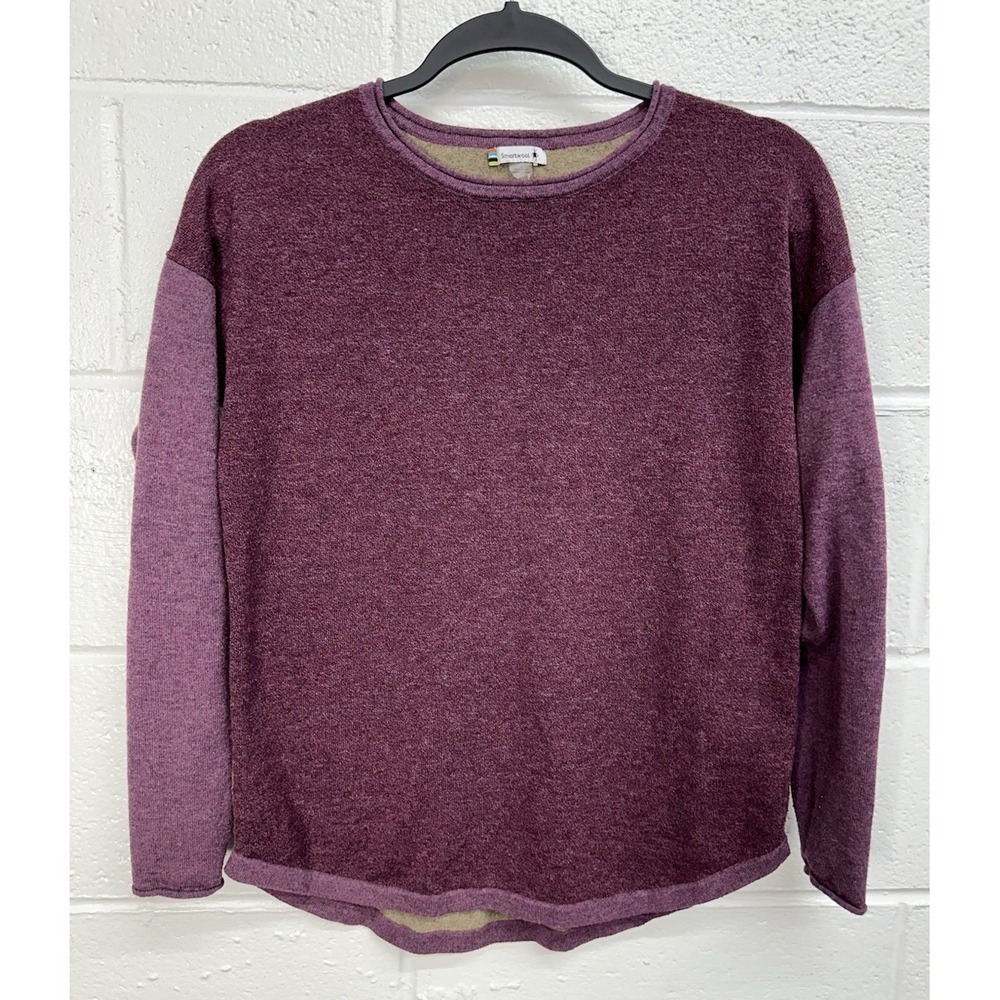 Smartwool Shadow Pine Sweater Purple Colorblock Merino / Womens Small